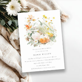 Chic Wildblume Pumpkin Watercolor Brautparty Einladung