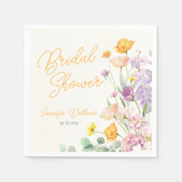 Chic Wildblume Script-Brautparty Serviette