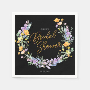 Chic Wildblume Script-Brautparty Serviette