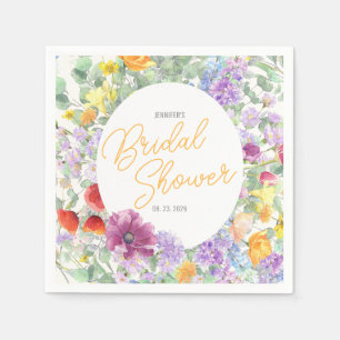 Chic Wildblume Script-Brautparty Serviette