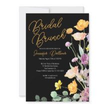 Chic Wildblume Script Bridal Brunch Einladung