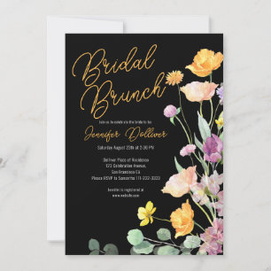 Chic Wildblume Script Bridal Brunch Einladung