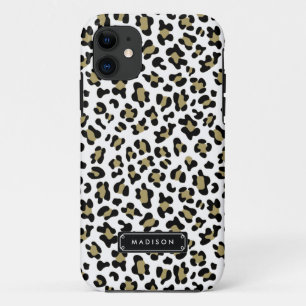 Chic-wildes Goldbeige Leopard-Druck personalisiert Case-Mate iPhone Hülle