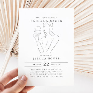 Chic Wine Brautparty Einladung