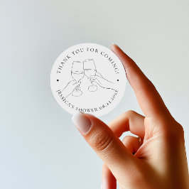 Chic Wine Brautparty Runder Aufkleber