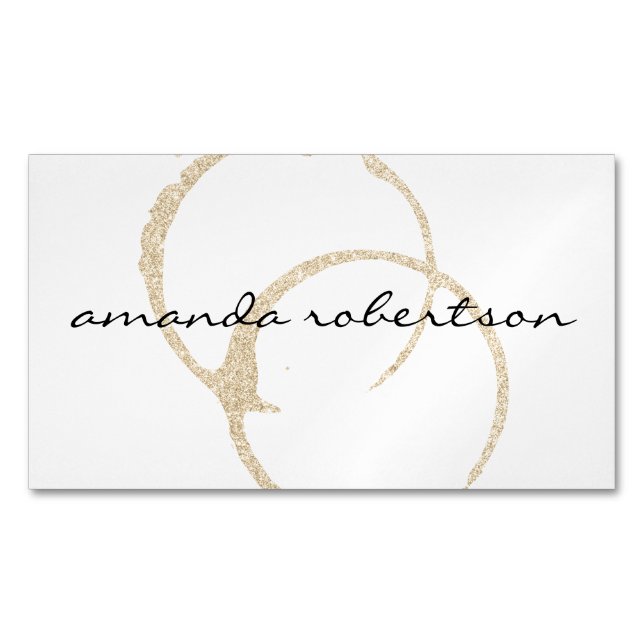 Chic Wine Stain Magnetische Visitenkarte (Vorderseite)