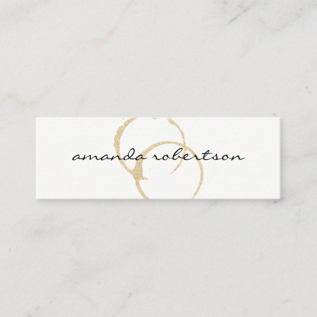 Chic Wine Stain Mini Visitenkarte (Vorderseite)