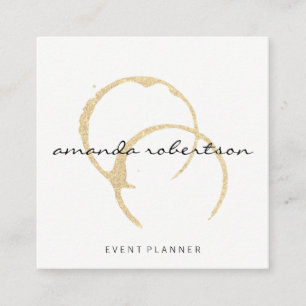 Chic Wine Stain Quadratische Visitenkarte