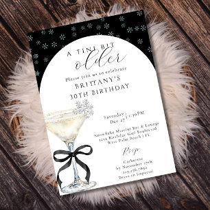 Chic Winter Bow Martini Ein Tini Bisschen Älterer  Einladung