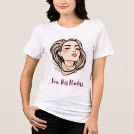 Chic Woman mit Soft Glam Look Tri-Blend Shirt