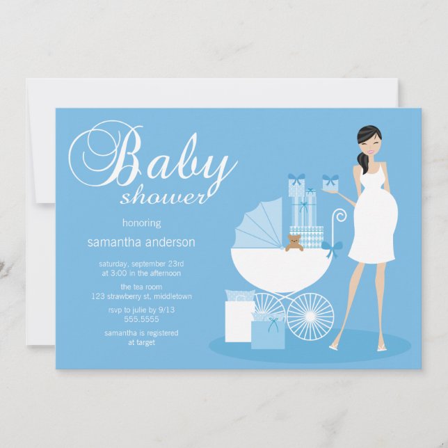 Chic Women Baby Showeinladung - Junge Einladung (Vorderseite)