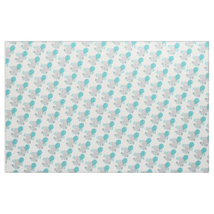 Chic Wood Aquamarin Elephant Gender Neutral Baby Stoff