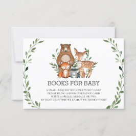 Chic Woodland Animals Grünbücher für Kinderkarte Einladung