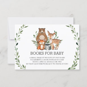 Chic Woodland Animals Grünbücher für Kinderkarte Einladung