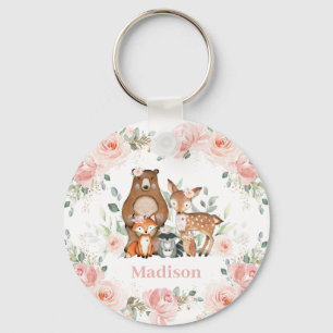 Chic Woodland Tiere Pastel Blush Floral Gefallen Schlüsselanhänger