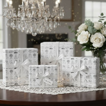 Chic Wrapping Paper "Just Married"