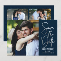 Chic Writing EDITABLE FARBE Save the Date Silver