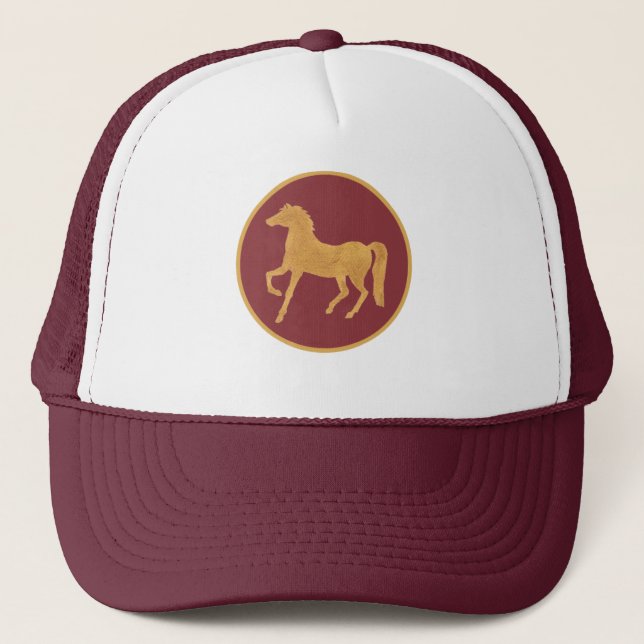 Chic Year of the Horse, Maroon Trucker Hat Truckerkappe (Vorderseite)