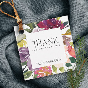 CHIC YELLOW BLUSH BURGUNDY FLORAL DANKE GESCHENKANHÄNGER