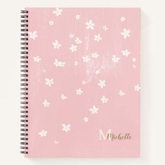 Chic Yellow Farmhouse Sweet Daisies Monogram Hinwe Notizbuch