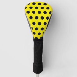 Chic Yellow Golf Head Cover with Black Dot Pattern Headcover