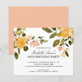 Chic Yellow green floral 60 TH BURTHDAY PARTY