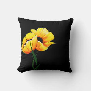 Chic Yellow Poppies Pillow Kissen