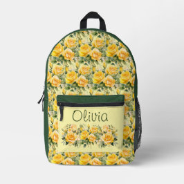Chic Yellow Roses Bedruckter Rucksack