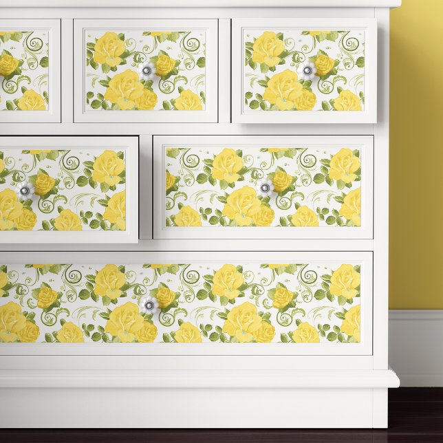 Chic Yellow Roses Floral Decoupage Seidenpapier (Von Creator hochgeladen)