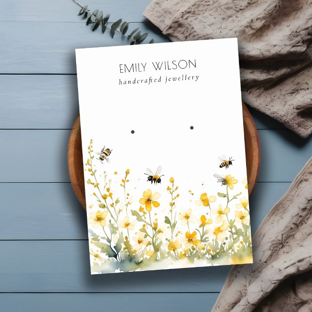 Chic Yellow Spring Wildblume Beerring Display Visitenkarte (Von Creator hochgeladen)