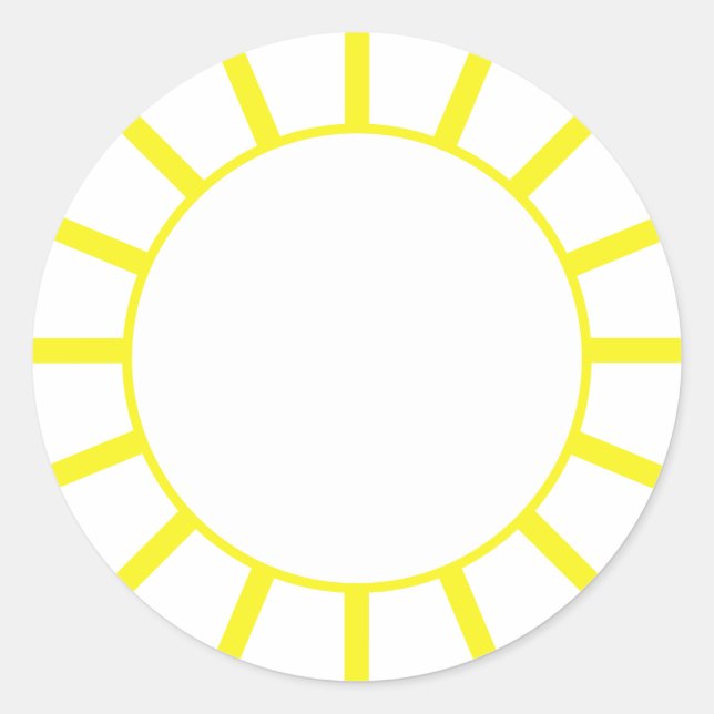 Chic Yellow Strip Runder Aufkleber (Vorderseite)