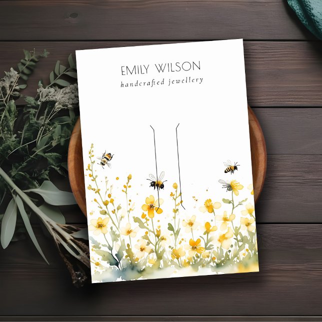 Chic Yellow Wildblume Bumble Bee Hairclip Display  Visitenkarte (Von Creator hochgeladen)