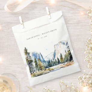 Chic Yosemite National Park CA Wasserfarbenhochzei Geschenktütchen