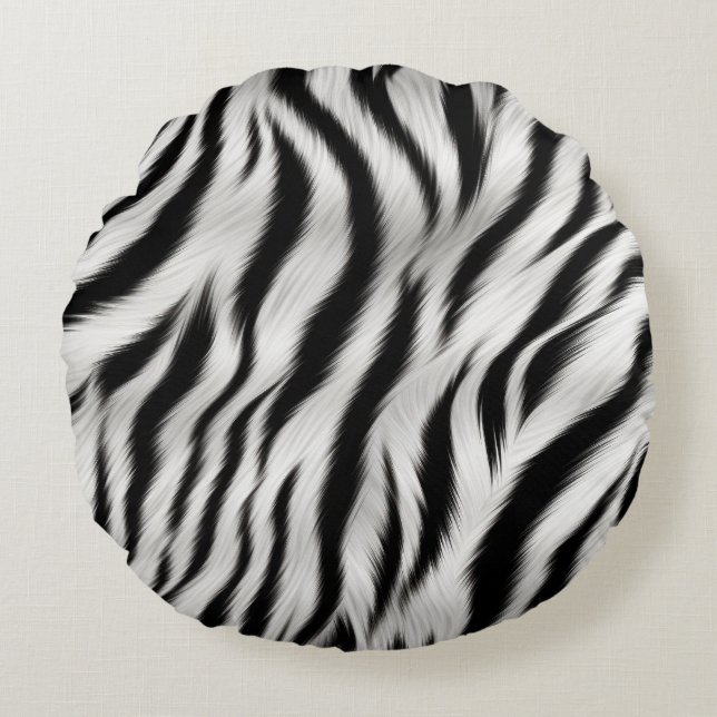 Chic Zebra Animal Print Wedding Rundes Kissen (Vorderseite)