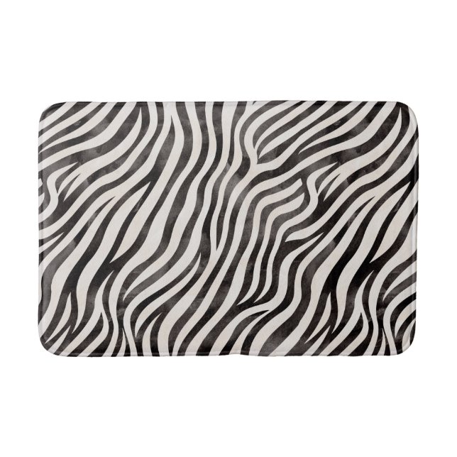 Chic Zebra Print Bath Mat Badematte (Vorderseite)