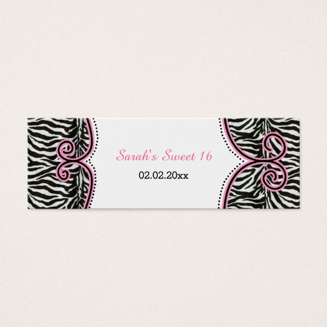 Chic Zebra Print Pink Personalisierte Geschenktast (Vorderseite)