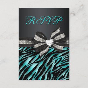 Chic Zebra UAWG mit Juwelierbow RSVP Karte