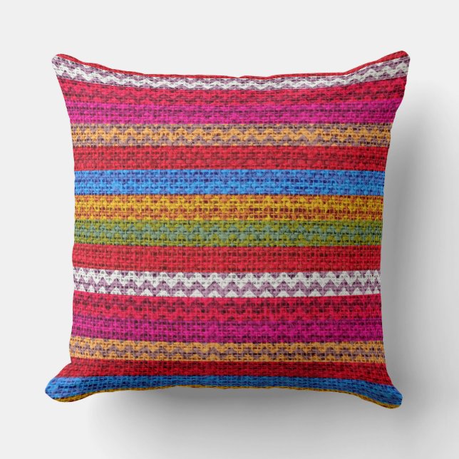 Chic Zickzack Burlap Rustic #20 Kissen (Vorderseite)