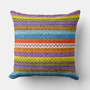 Chic Zickzack Burlap Rustic #28 Kissen