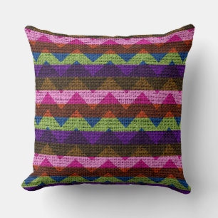 Chic Zickzack Burlap Rustic #40 Kissen