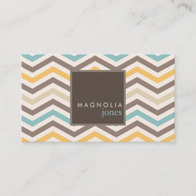 Chic Zickzack Modern Beruflich Business Card Visitenkarte (Vorderseite)