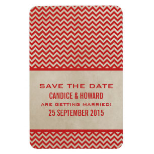Chic Zickzack Save the Date Magnet, Red Magnet