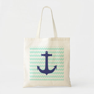 Chic-Zickzack tadellose blaue Anker-Tasche Tragetasche