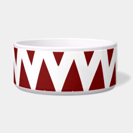 Chic Zigzag Pet Bowl - Brown & White Strip Design Napf