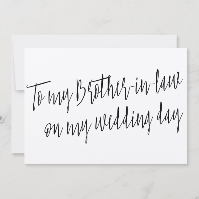 Chic "Zu meinem Schwager an meinem Hochzeitstag" (Vorderseite)