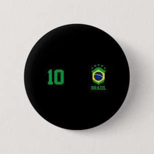 Chica Brasil Flagge Brasilianischer Stolz Fußballt Button