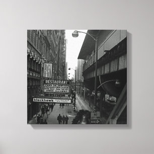 Chicago 1960er Blackhawk Restaurant Sign Street Leinwanddruck