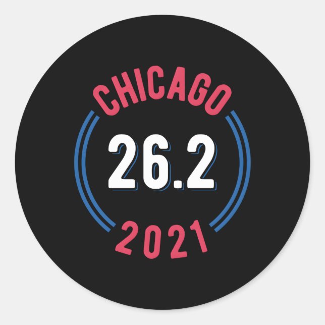 Chicago 2021 Marathon 262 Runder Aufkleber (Vorderseite)