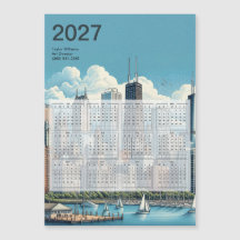 Chicago 2027 Kalender mit magnetischer Rückseite