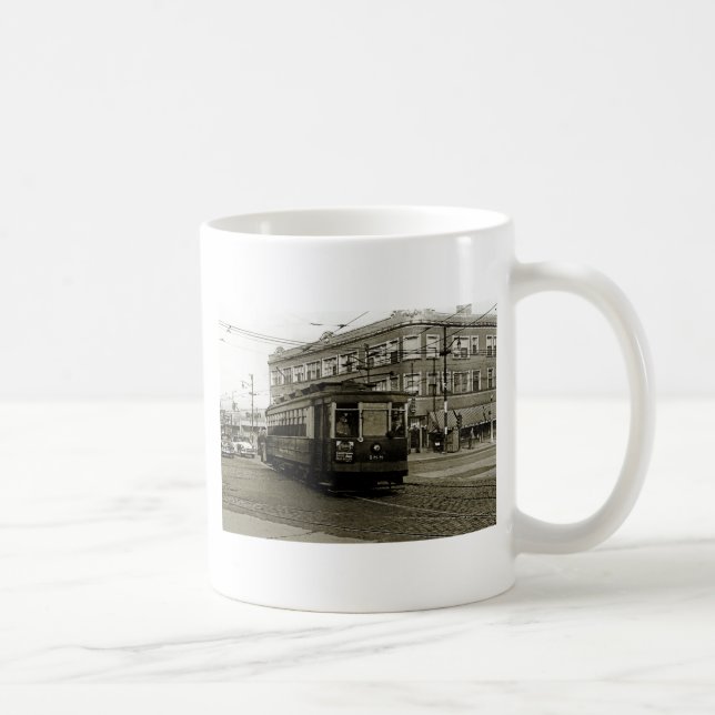 CHICAGO 63RD UND WESTERN 1952 TROLLEY ART SEPIA KAFFEETASSE (Rechts)
